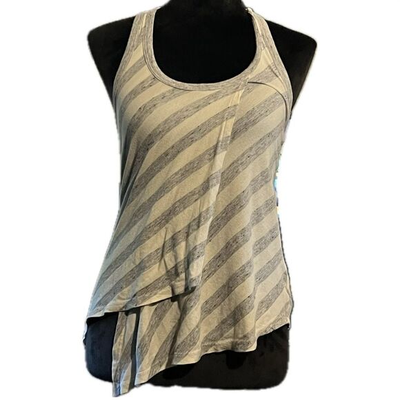 Splendid women’s size 12 oat strip neck tank top - Picture 2 of 6